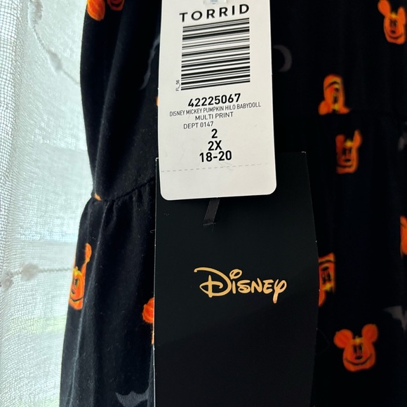 NWT Disney Mickey Torrid pumpkin Hi-Low babydoll top Halloween SOLD OUT ONLINE - Picture 5 of 7